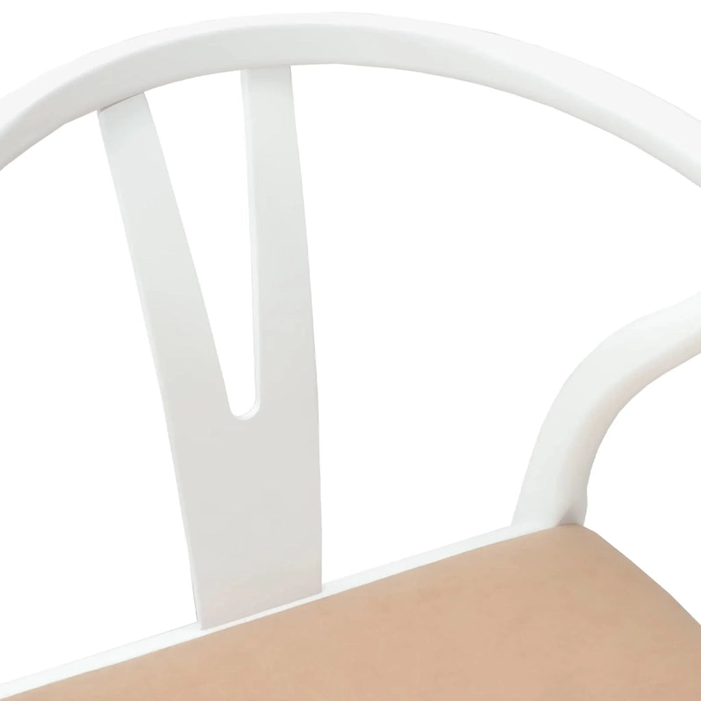 Sedia da pranzo 2 pcs Bianco e marrone Legno di gomma solido