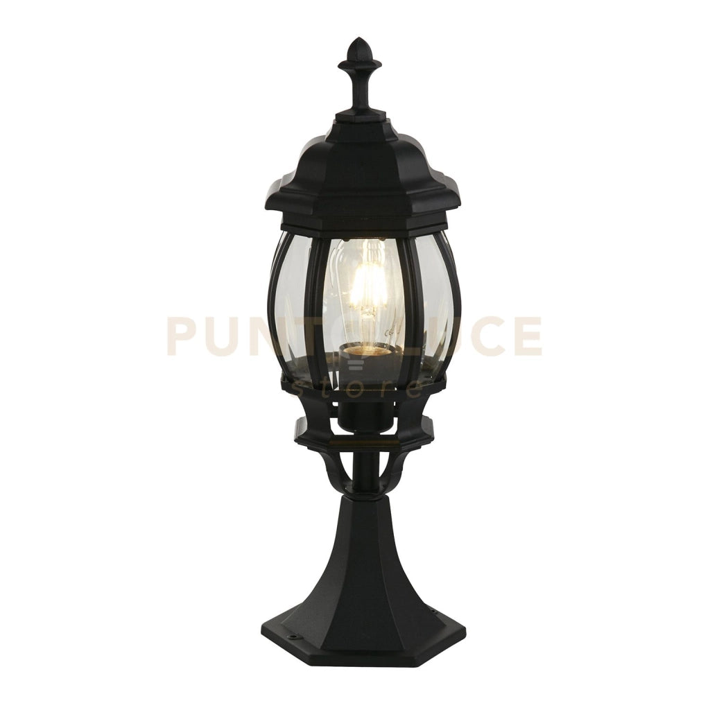 Bel Aire Outdoor Post 500mm, Nero con Vetro Trasparente