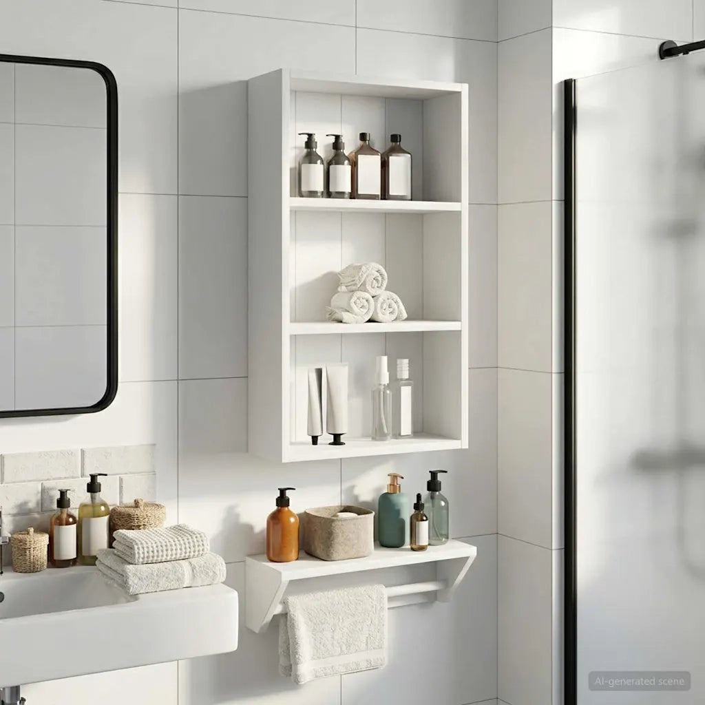 Armadio da bagno a muro con lo scaffale Bianco 40 x 14 x 70 cm 889359