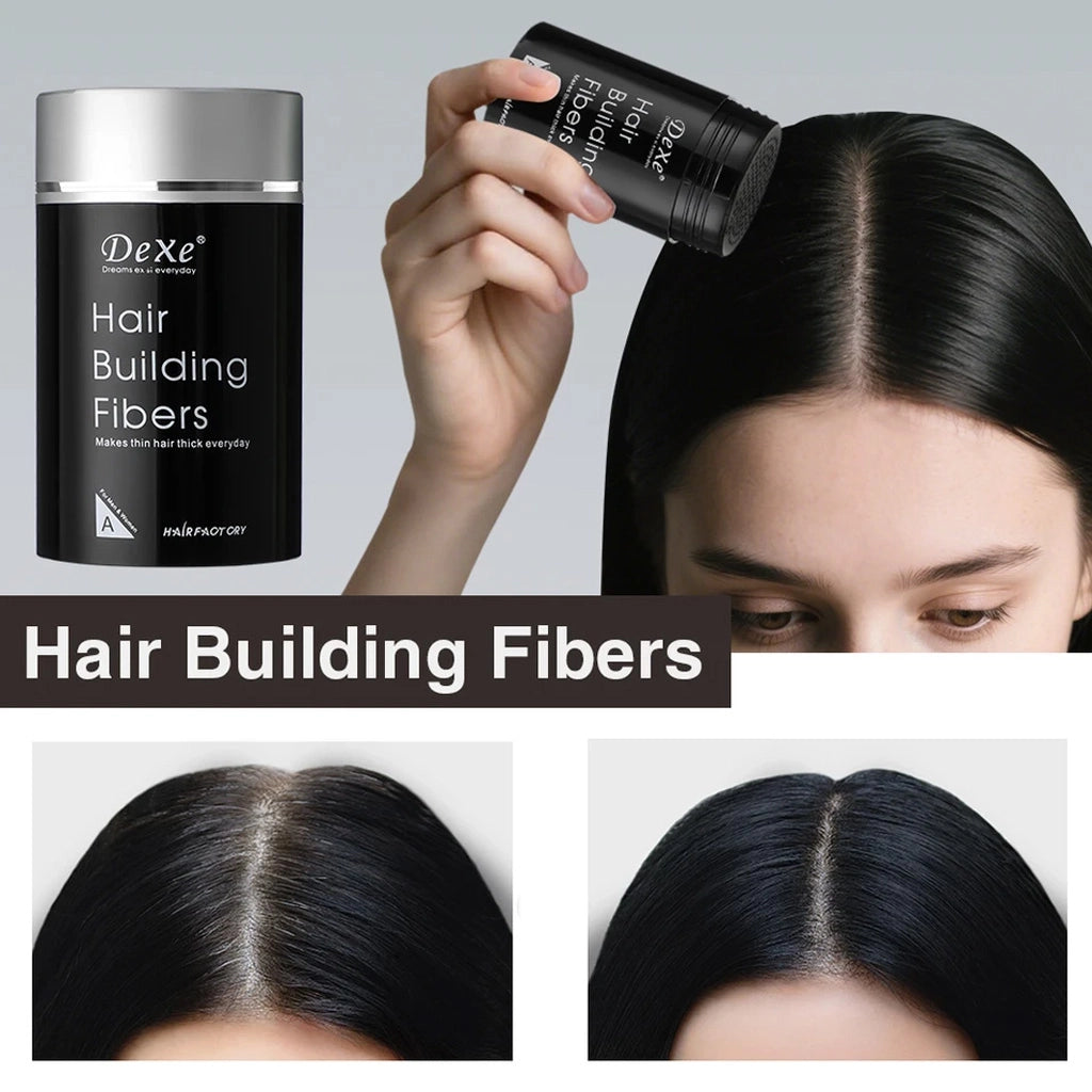 Fibre Capelli x 2 Barattoli Volumizzante Polvere per capelli Correttore Nero 22g