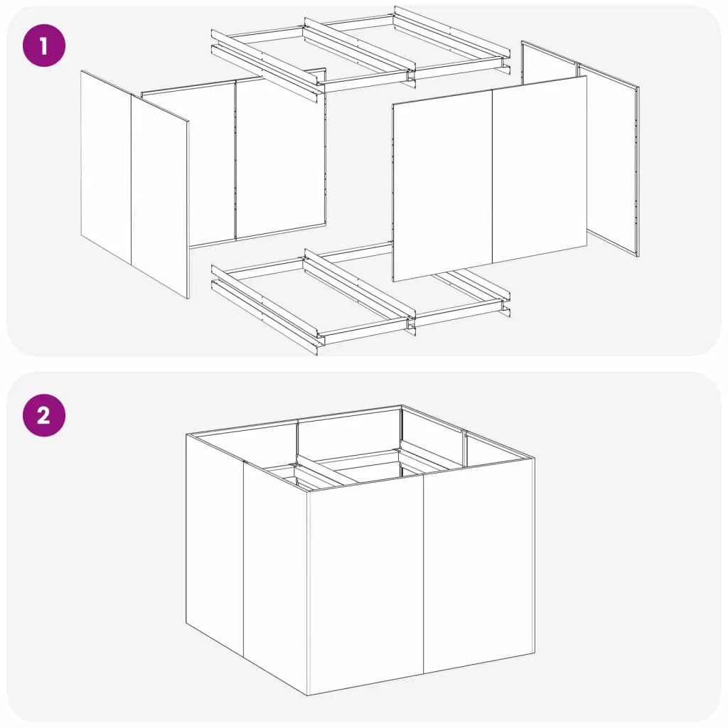 Vaso da giardino Argento 80 x 80 x 60 cm Acciaio zincato 8005923