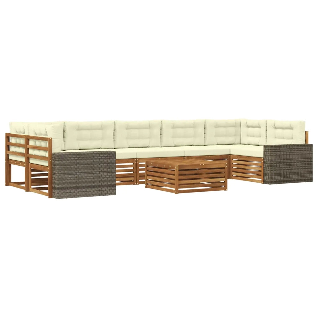 Set di divani da esterno 8 pcs Naturale e Crema 3383158