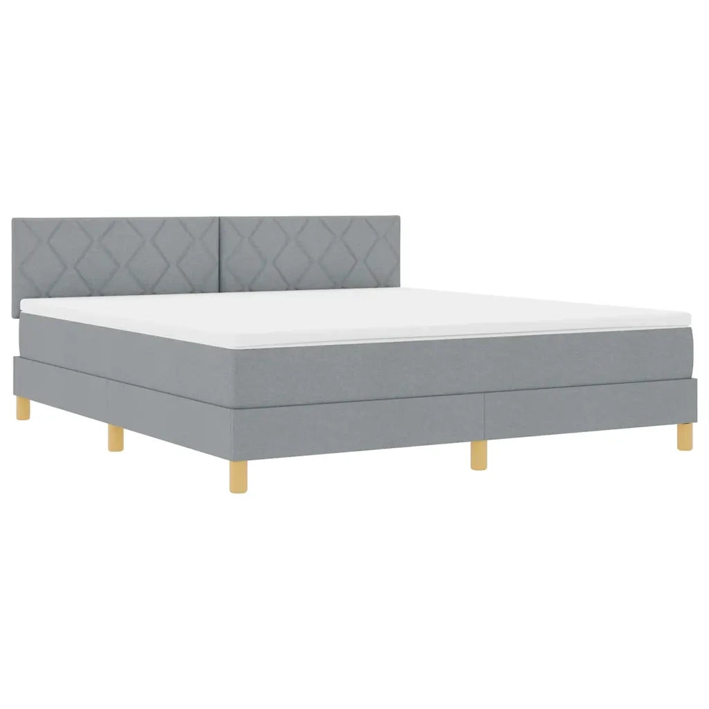 Letto a molle con materasso Grigio chiaro 180 x 200 cm Tessuto 3339014
