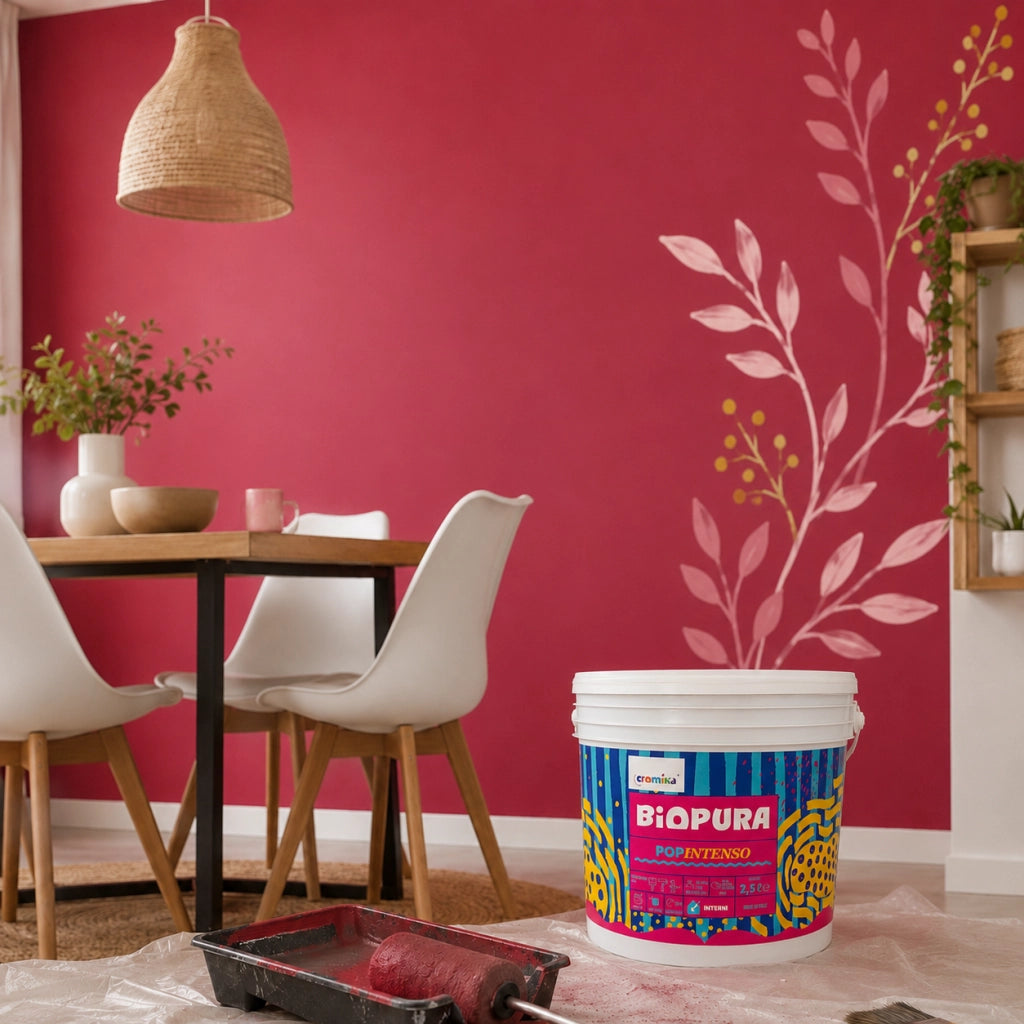 Popintenso palestra e decori interni pittura murale lavabile e coprente cromika *** formato 2.5 lt, colore- anguria p...