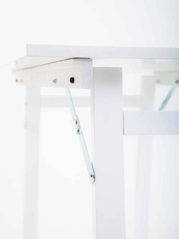 Tavolo Pieghevole Salvaspazio 80x80x74,5-76 cm Party in Legno e Laminato Bianco