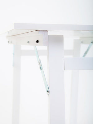 Tavolo Pieghevole Salvaspazio 70x100x71,5-75,5 cm Party in Legno e Laminato Bianco