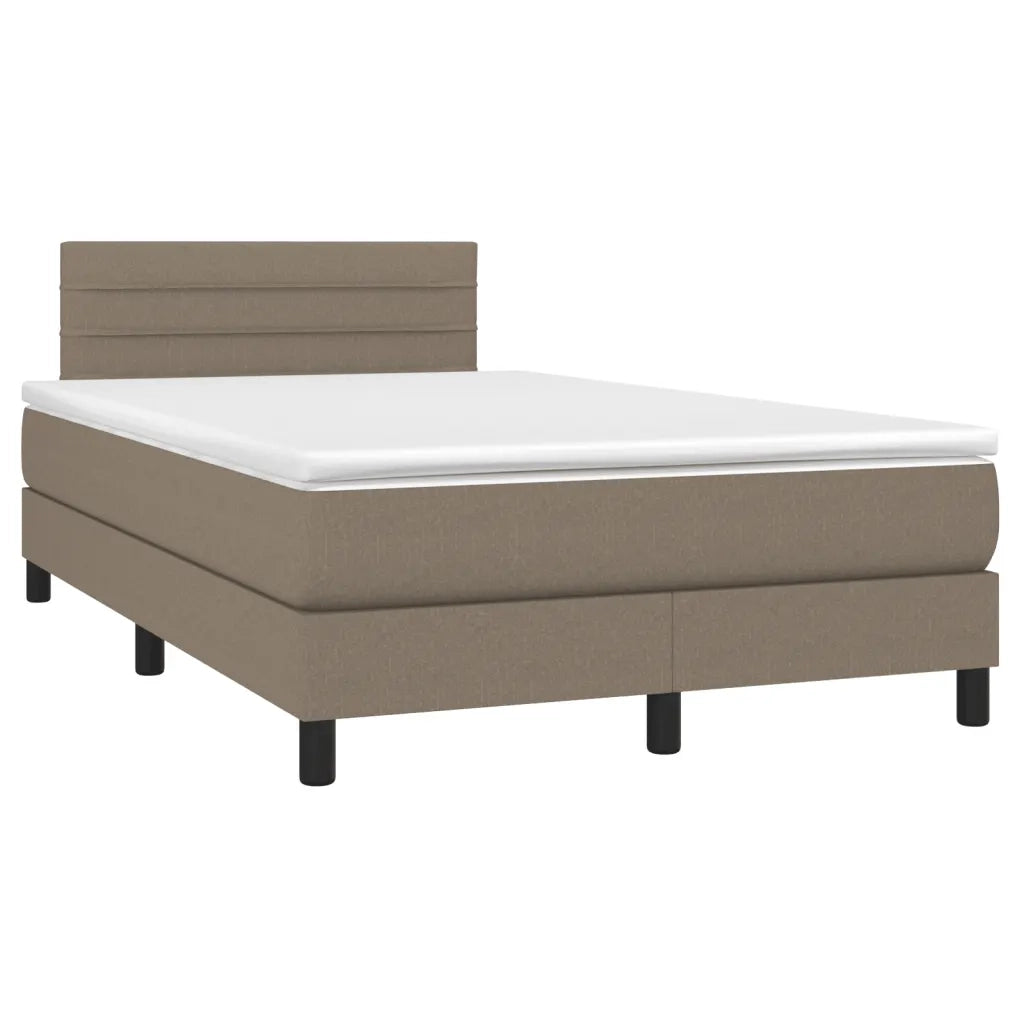 Letto a Molle con Materasso e LED Tortora 120x190 cm in Tessutocod mxl 115719