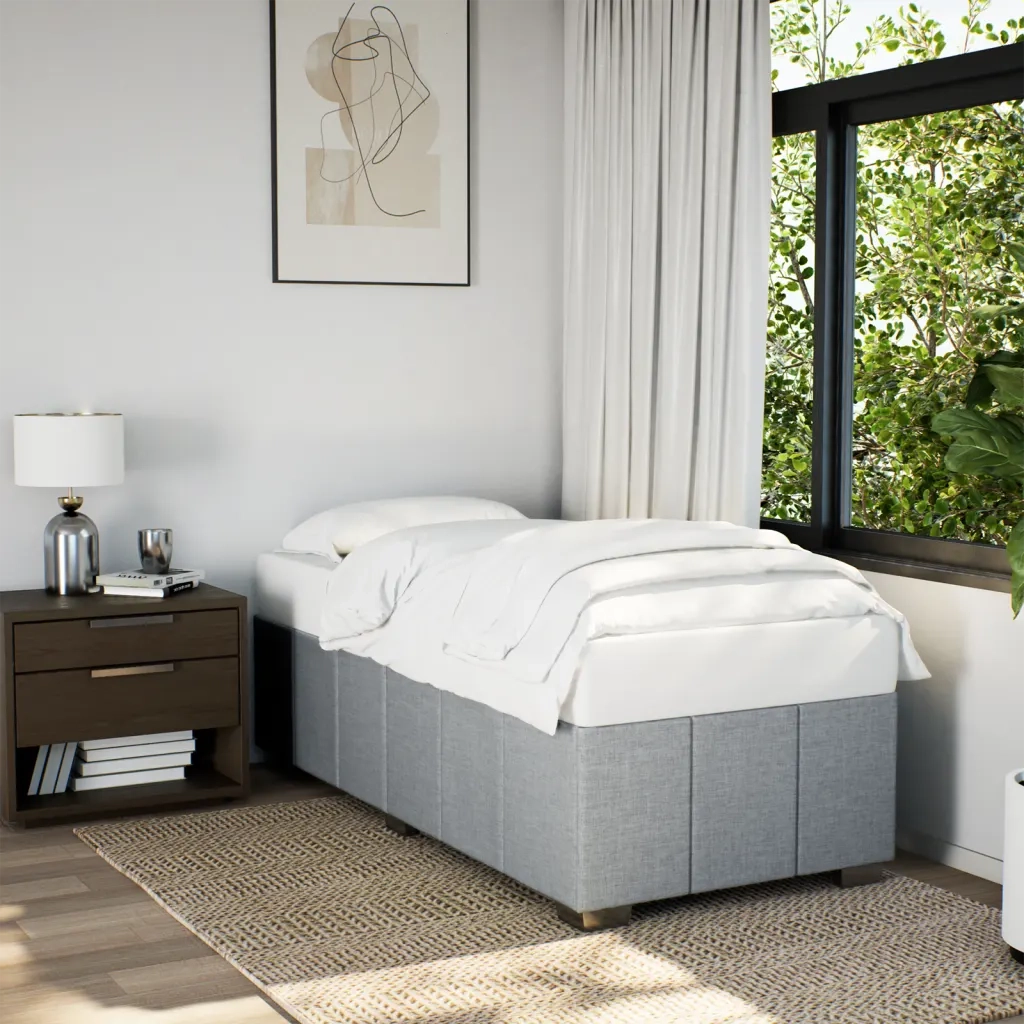 Giroletto senza Materasso Grigio Chiaro 90x190 cm Tessuto