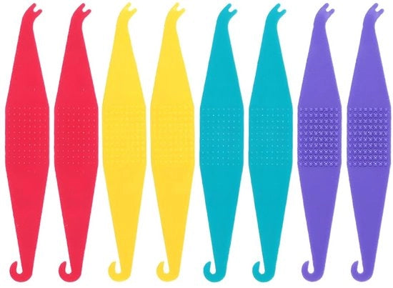 Bretelle ortodontiche - 8 pezzi - Elastiche plastiche - Strumento per posizionamento - Rimuovi elasticamente - Manico - Flessibile rettificatore