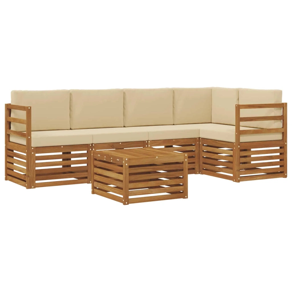 Set divano sezionale con cuscino 6 pcs Naturale e Beige 3374833
