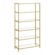 Libreria con 6 ripiani in vetro temperato facile da montare per bagno soggiorno camera da letto ufficio 12_0005758