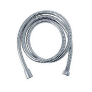 tubo flessibile doccia m. 1,50 in acciaio cromato, doppia aggraffatura, ghiere in ottone cromato fil. 1/2" f, attacchi conici.