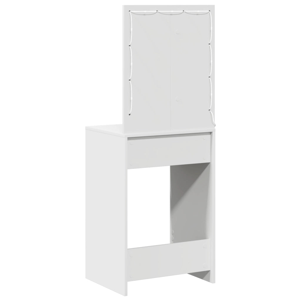 Toeletta con luci LED Bianca 50x41x135 cm