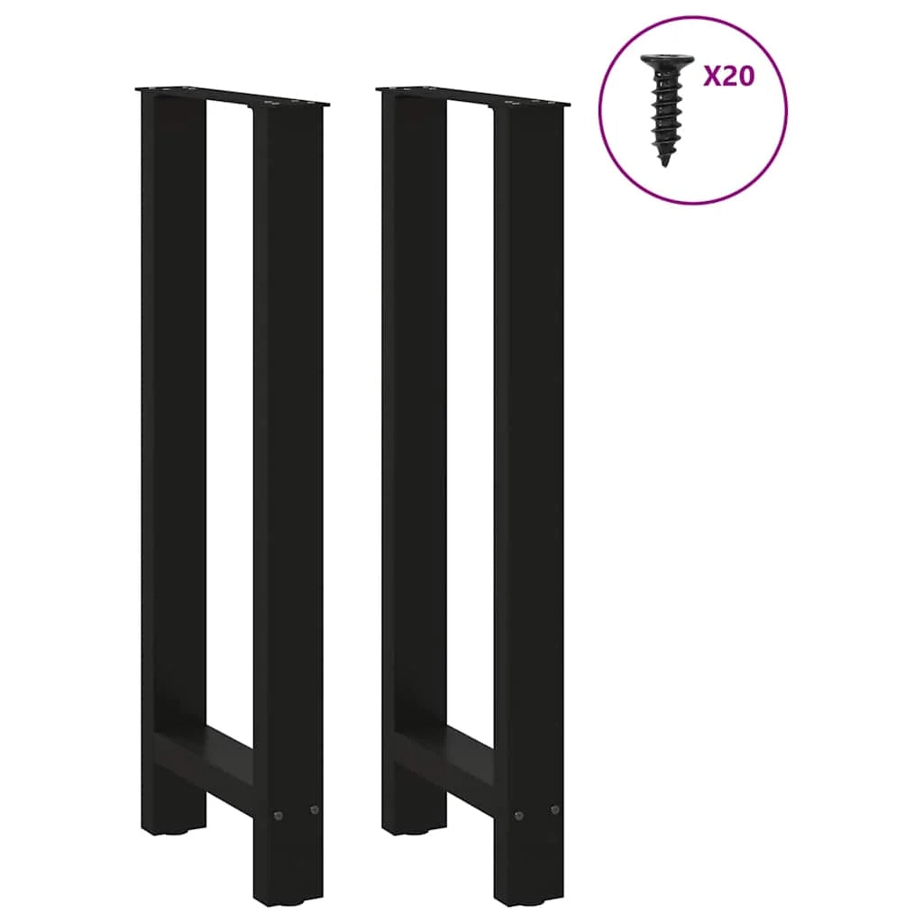 Set di 2 gambe per tavolo da bar moderno 40 x 100 cm con piedini regolabili in acciaio nero 02_0057576