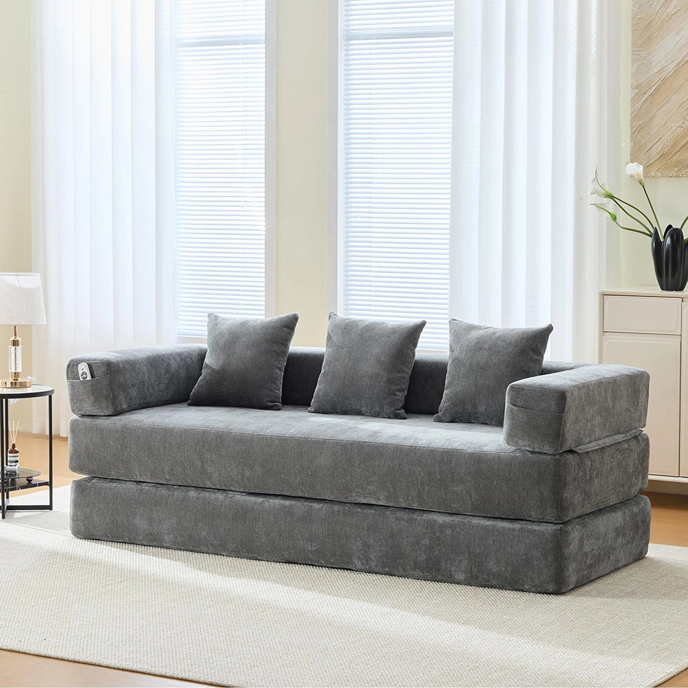 Divano angolare 4 posti - Xylo - Con chaise longue, braccioli larghi, modulare