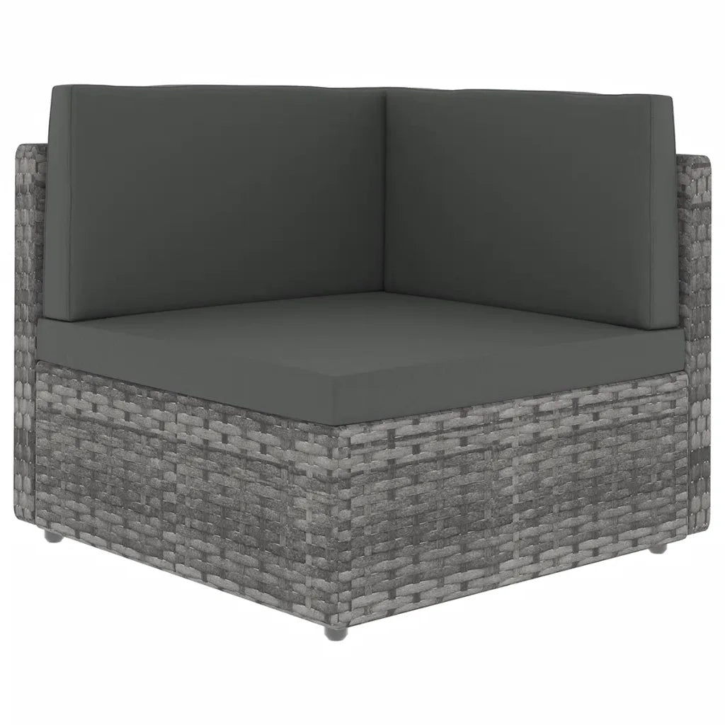 Set Divani da Giardino 7 pz con Cuscini in Polyrattan Grigio cod mxl 36120