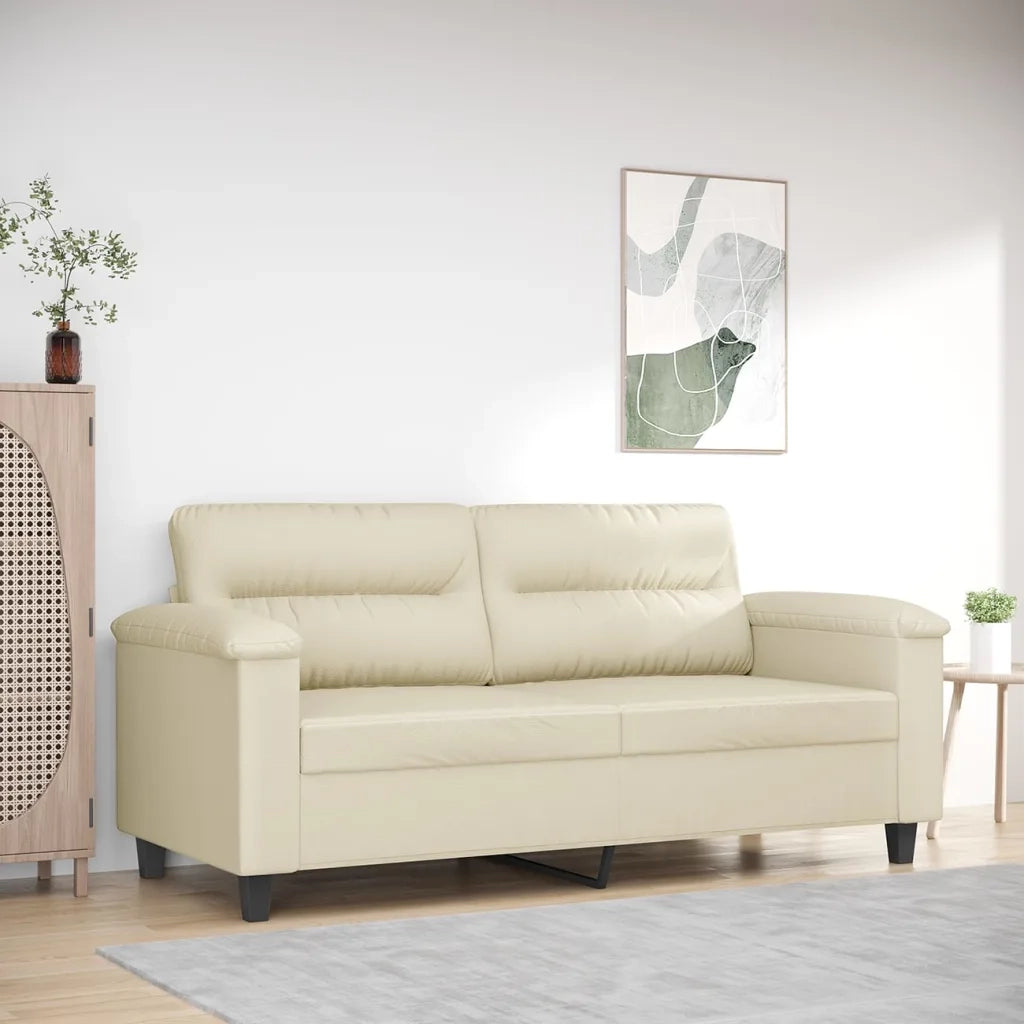 Divano | Divano da soggiorno | Sofa a 2 Posti Crema 140 cm in Similpelle