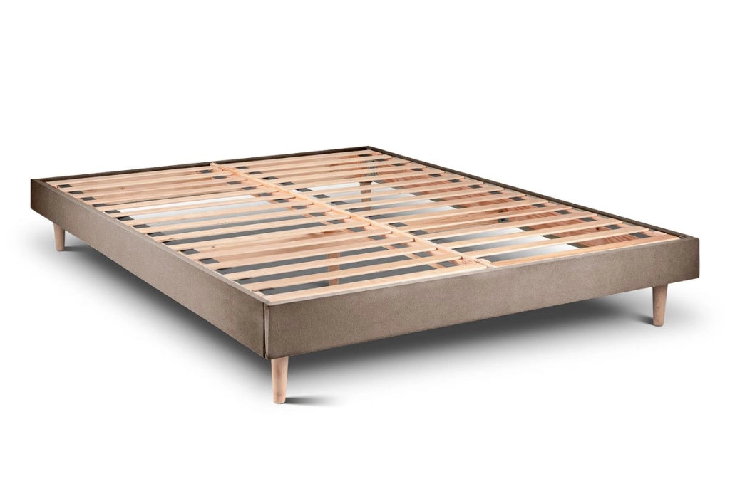 Letto 140x190 cm con testiera imbottita - Tessuto velluto