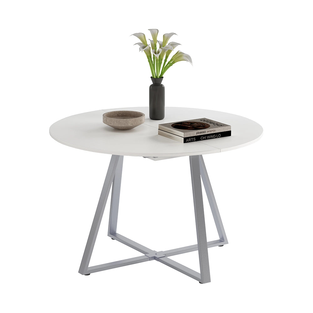 Vicco tavolo da pranzo allungabile Bianco/Grigio 120 x 120 cm estensibile