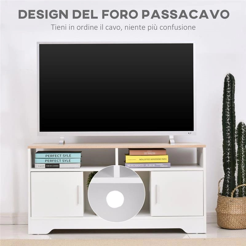MOBILE TV CON 3 SCOMPARTI APERTI 2 ARMADIETTI PIANO D'APPOGGIO PER TV FINO A 42"