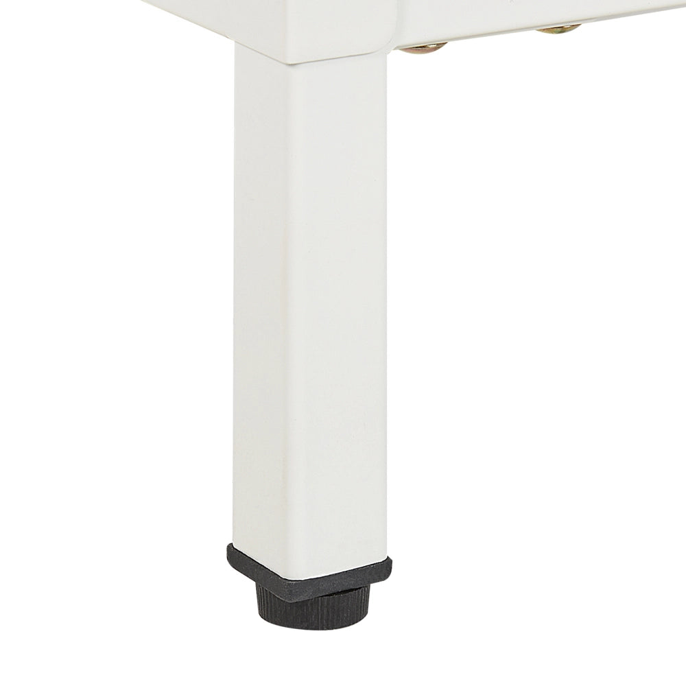 Comodino in Acciaio Bianco Design Industriale 2 Cassetti Camera da Letto Mobili Contenitori
