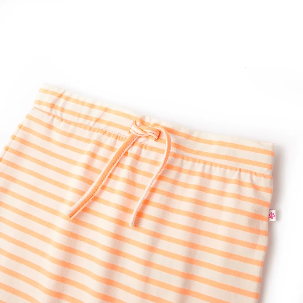 Gonna Dritta da Bambina a Righe Arancione Fluorescente 140 CFW9432560