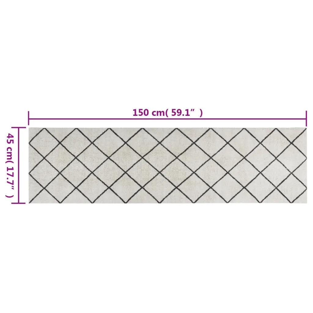 Tappeto da Cucina Lavabile Quadri 45x150 cm Velluto 136567