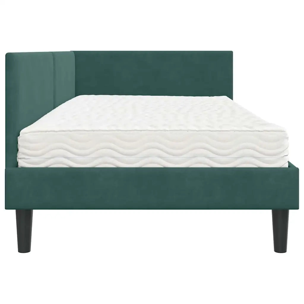 Struttura Letto Angolare con Materasso 2 pcs Verde Velluto 3393760