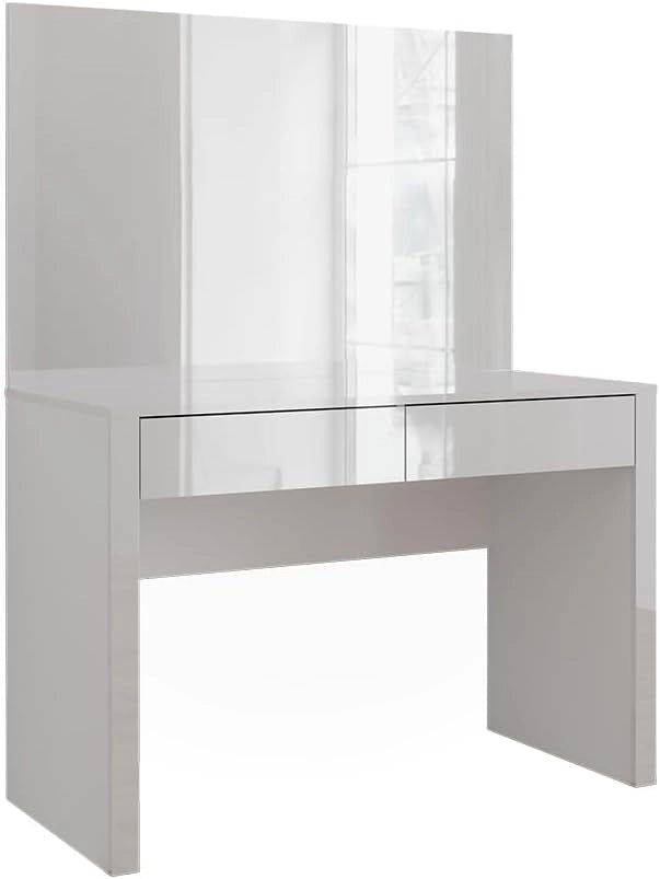 Vicco Tavolo da toilette Annabelle, Bianco lucido/bianco, 110 cm con specchio