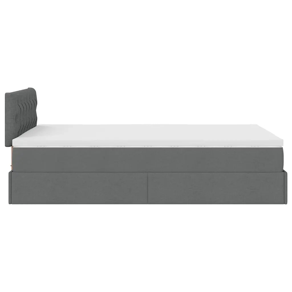 Pouf Letto con Materasso Grigio Scuro 120x200 cm in Tessuto 3311533