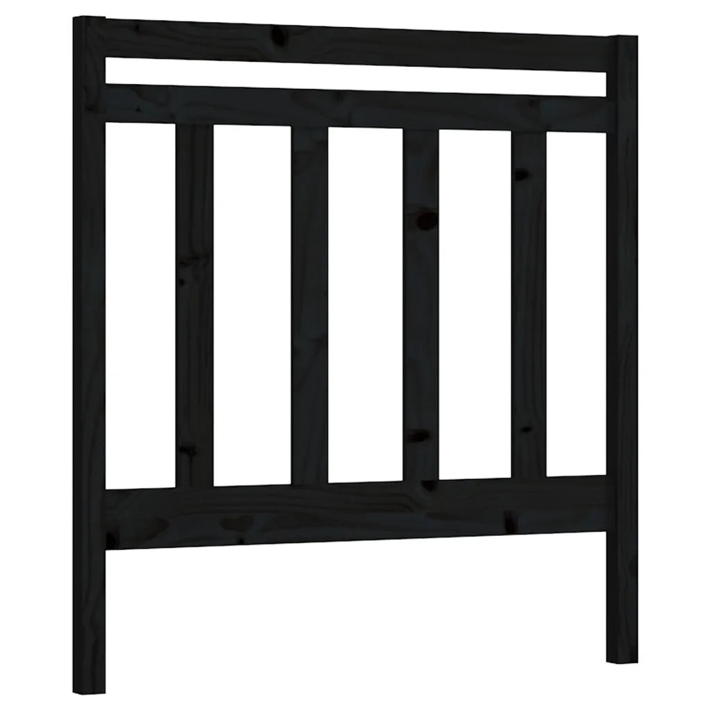 Testiera per Letto Nera 81x4x100 cm in Legno Massello di Pino 817769