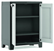 Armadio basso Titan XL in resina con 3 ripiani regolabili colore antracite grigio Keter