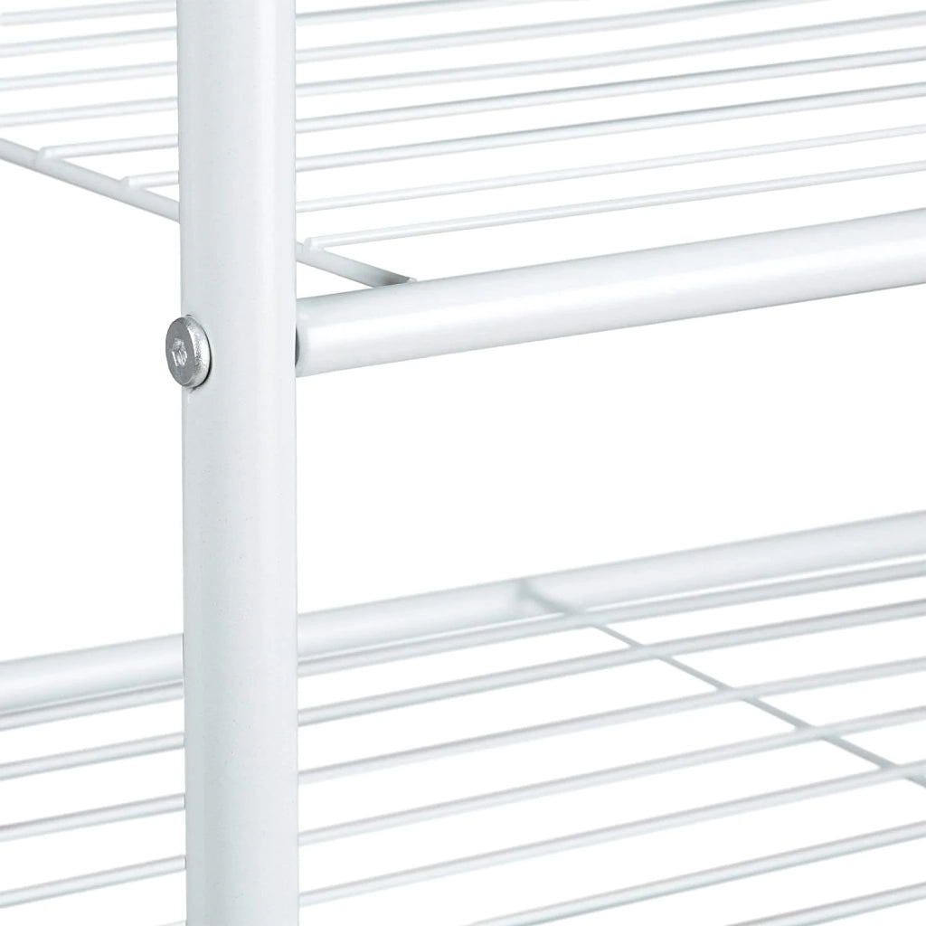 Appendiabiti con asta appendiabiti 2 scomparti per riporre scarpe e stivali 162 cm metallo bianco 13_0002133_2