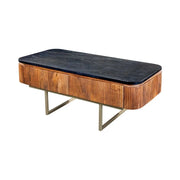 Tavolino basso rettangolare ORION 110 cm in legno di mango massiccio e marmo nero