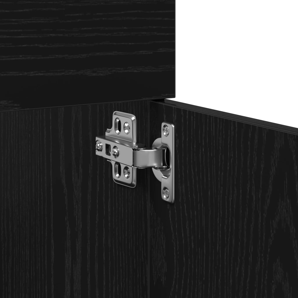 Mobile Lavabo Bagno con Lavabo Integrato Quercia Nera Legno Ingegnerizzato