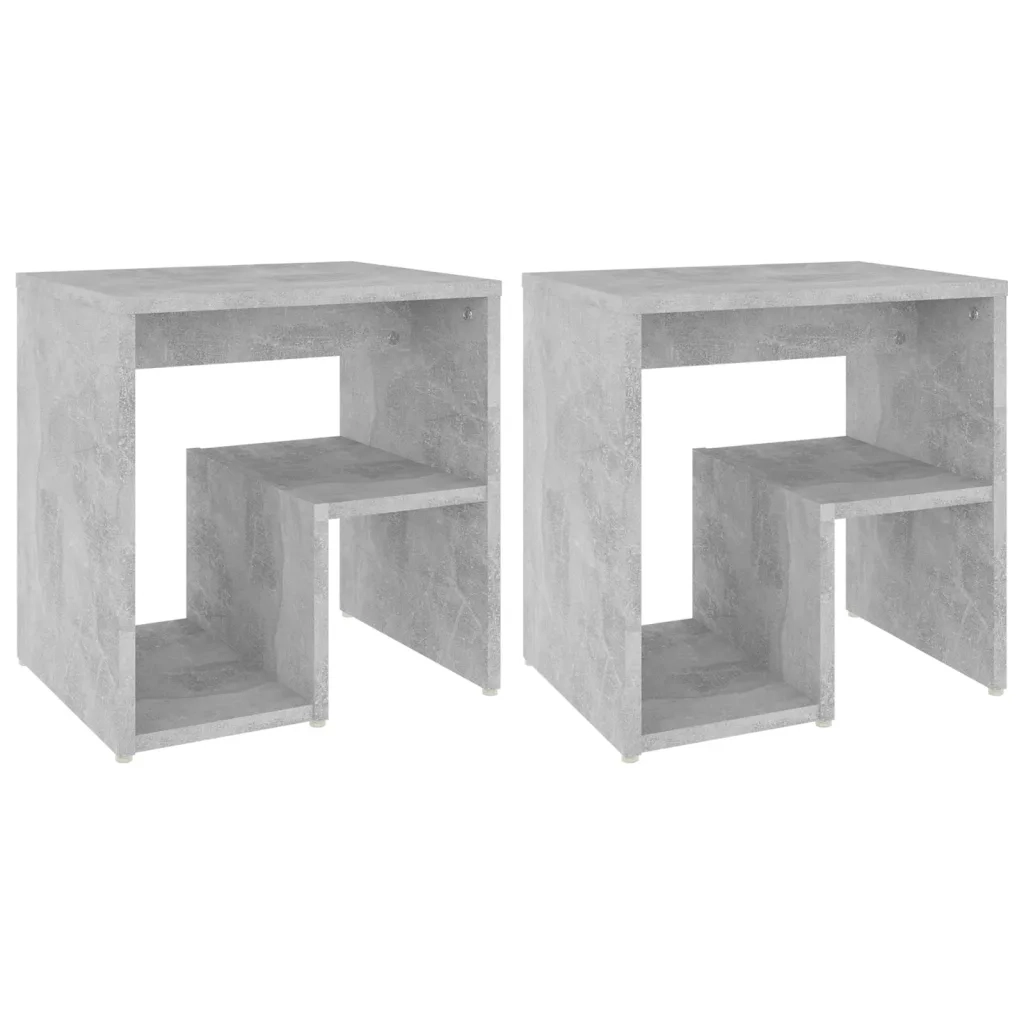 Comodini 2 pz Grigio Cemento 40x30x40 cm in Truciolato cod mxl 31011