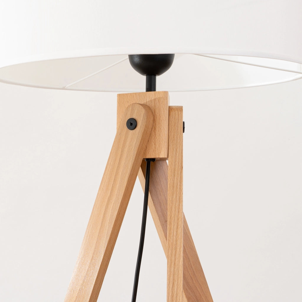 Lampada da tavolo NATT arancione spagnolo 40/25 paralume in tessuto legno naturale 15W LED