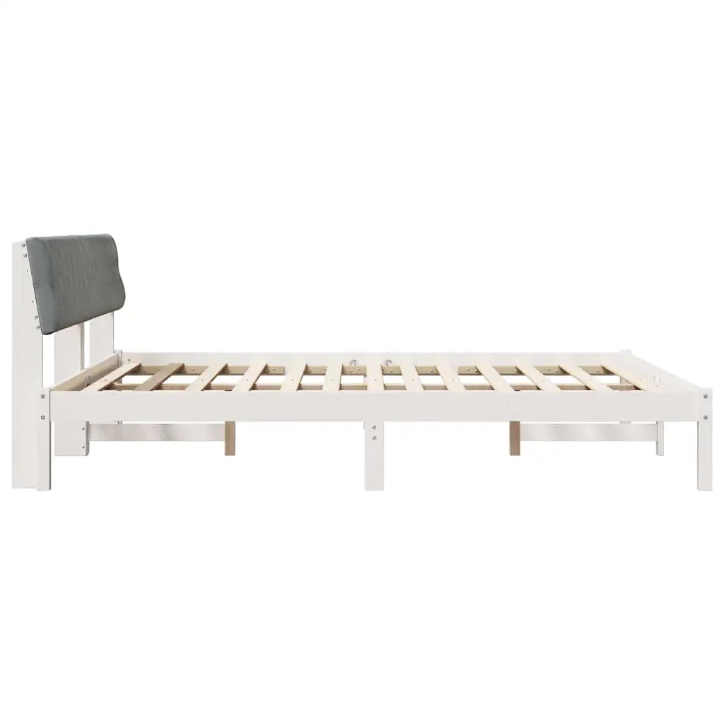 Struttura del letto-Giroletto-Rete del Letto Bianco e grigio chiaro 180 x 200 cm 654516