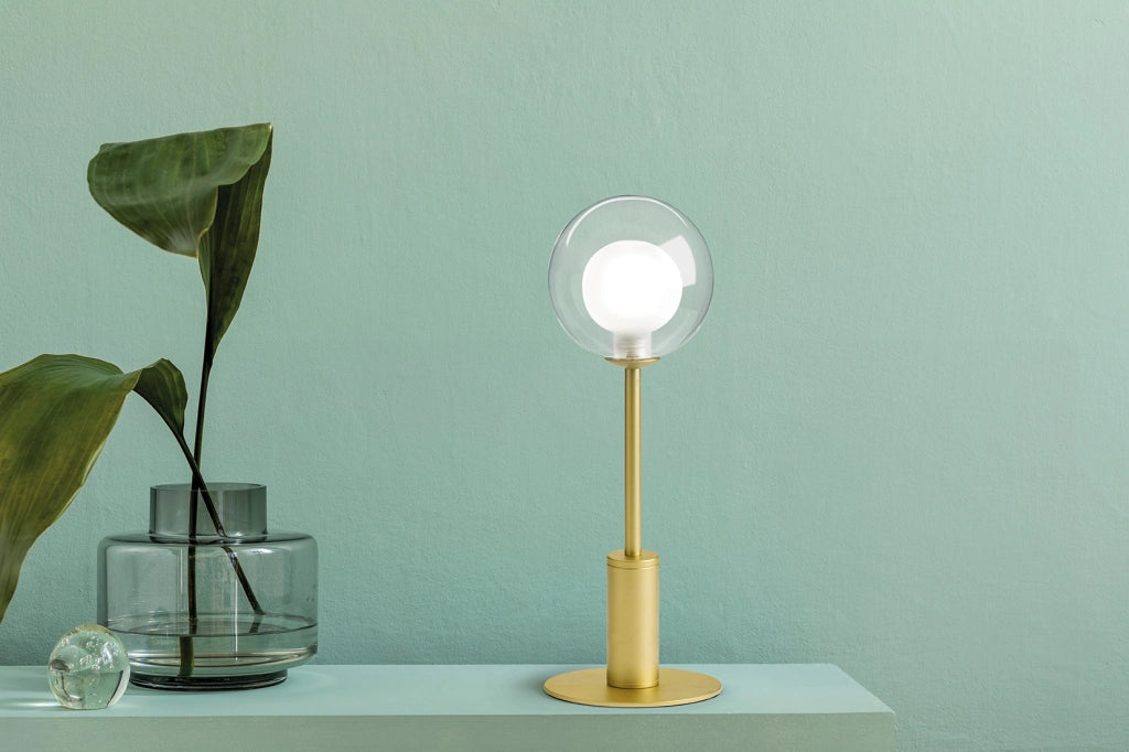 COSMO LAMPADA DA TAVOLO 1 LUCE ORO VERNICIATO CON DIMMER ATTACCO G9 H35CM