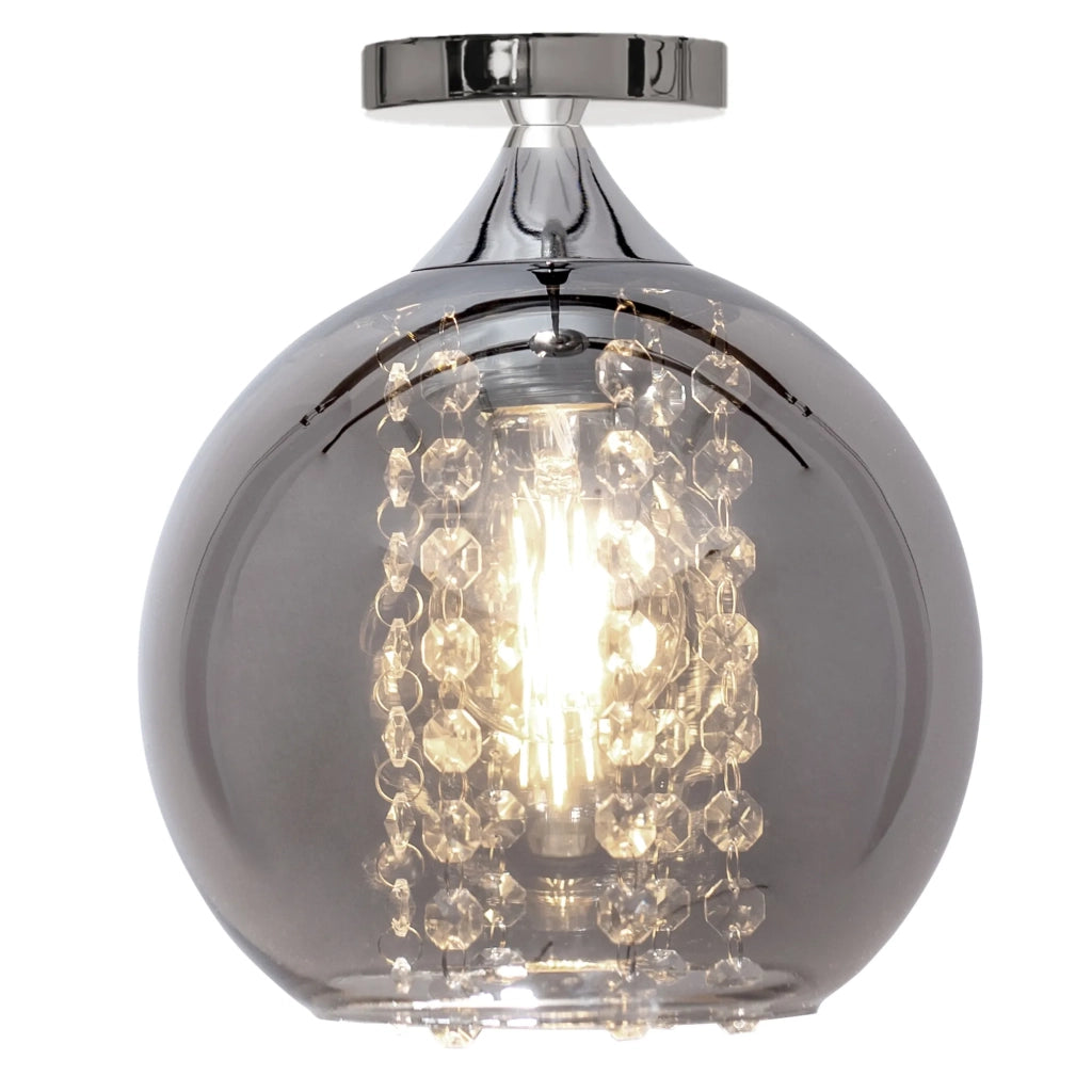 Lampada Pensile Di Vetro Rispecchiato Con Cristalli APP599-1C