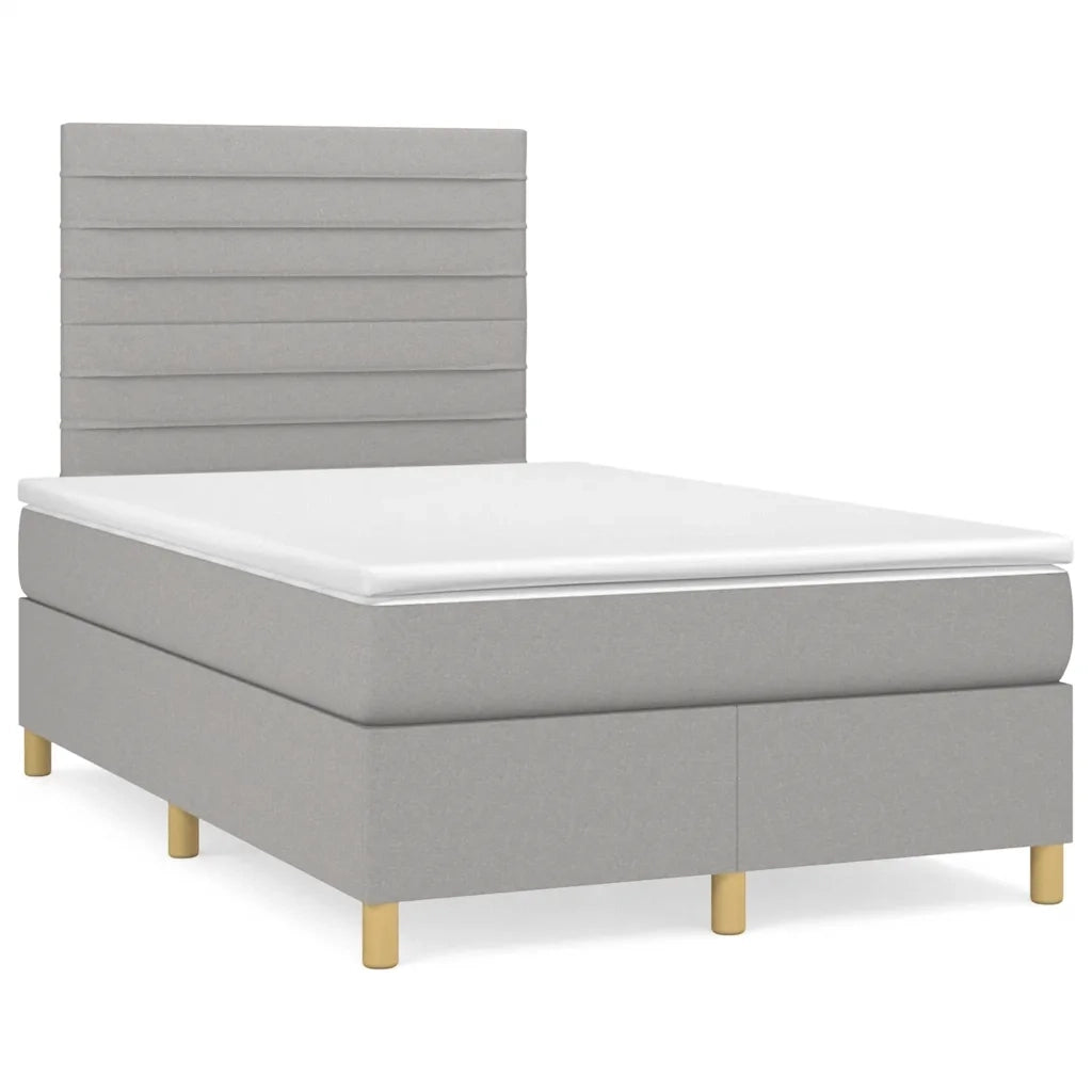 Giroletto a Molle con Materasso Grigio Chiaro 120x190cm Tessutocod mxl 115729