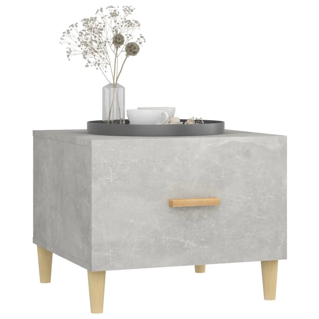 Tavolino Salotto Grigio Cemento 50x50x40 cm Legno Multistrato 812716