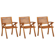 Sedie da Pranzo da Giardino con Cuscini 3 pz Massello di Acacia 3060799