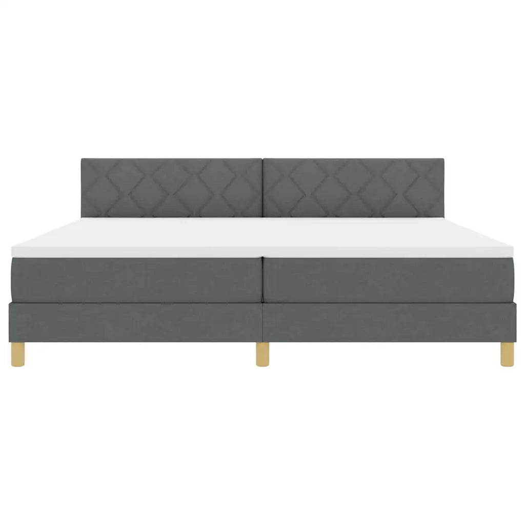 Letto a molle con materasso Grigio scuro 200 x 200 cm Tessuto 3339022