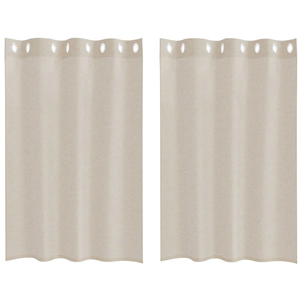 Tenda in Velo con tende 2 pcs Sabbia 140 x 140 cm Poliestere 4107992