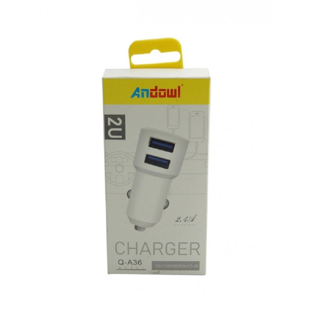 Trade Shop - Caricabatteria Caricatore Doppio Auto Q-a36 Corrente Totale 2,4a Con 2 Porte Usb -