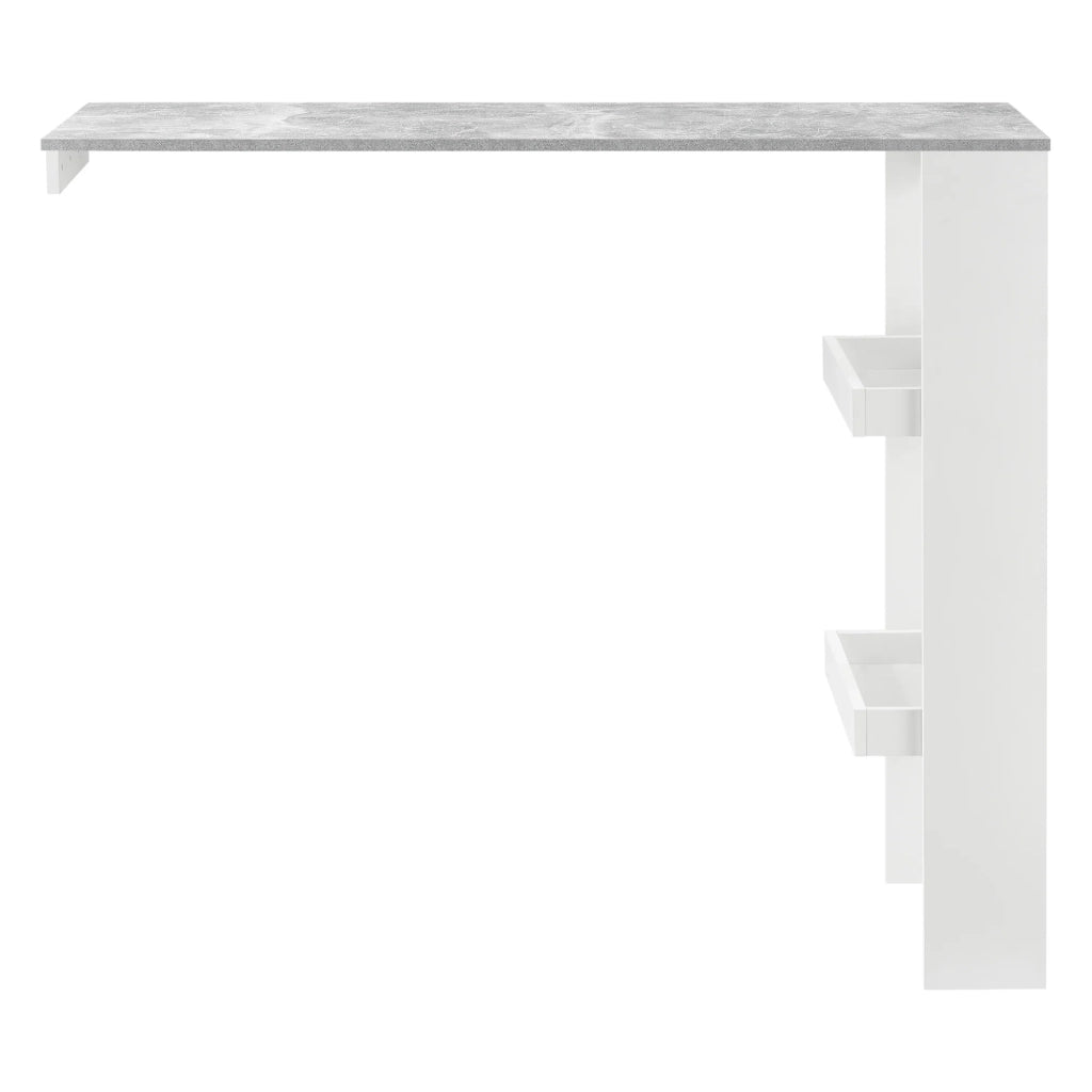 Elegante tavolo da bar con vani portaoggetti tavolo da bistrot 120 cm bianco e grigio 03_0006218
