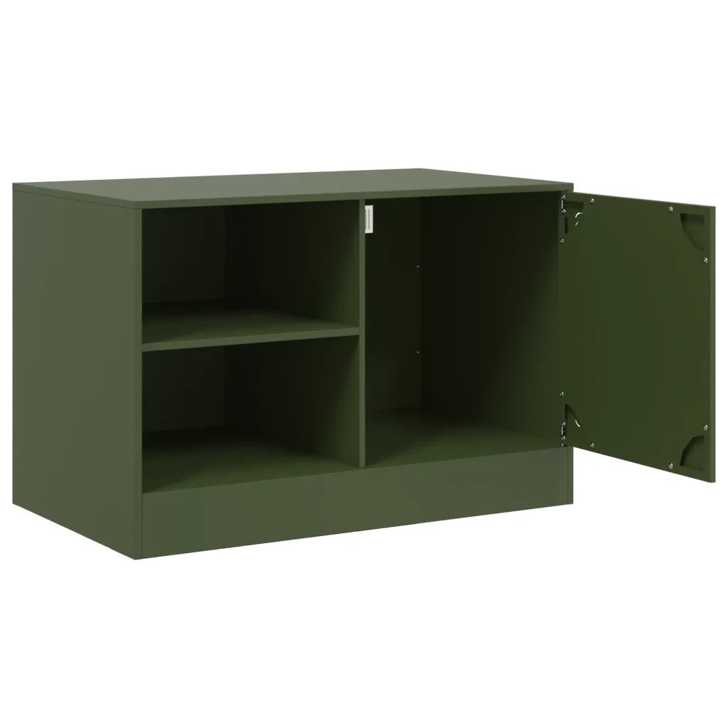Mobile TV Verde Oliva 67x39x44 cm in Acciaio 841699