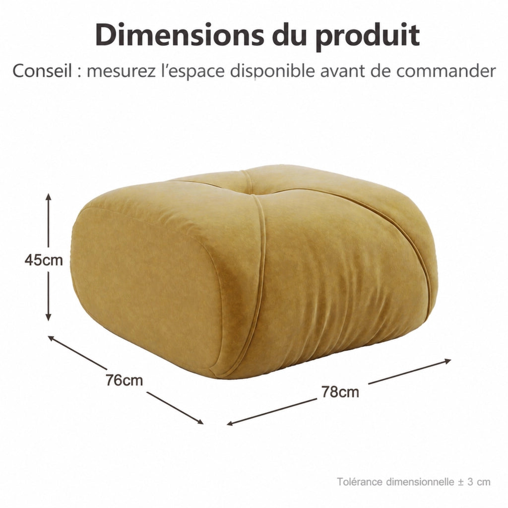 Pouf 78x76x45 cm in ciniglia gialla