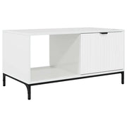 Tavolino da salotto | Tavolino da caff¨¨ | Tavolino da Soggiorno con cassetto Bianco Lucido 90 x 49 x 46 cm